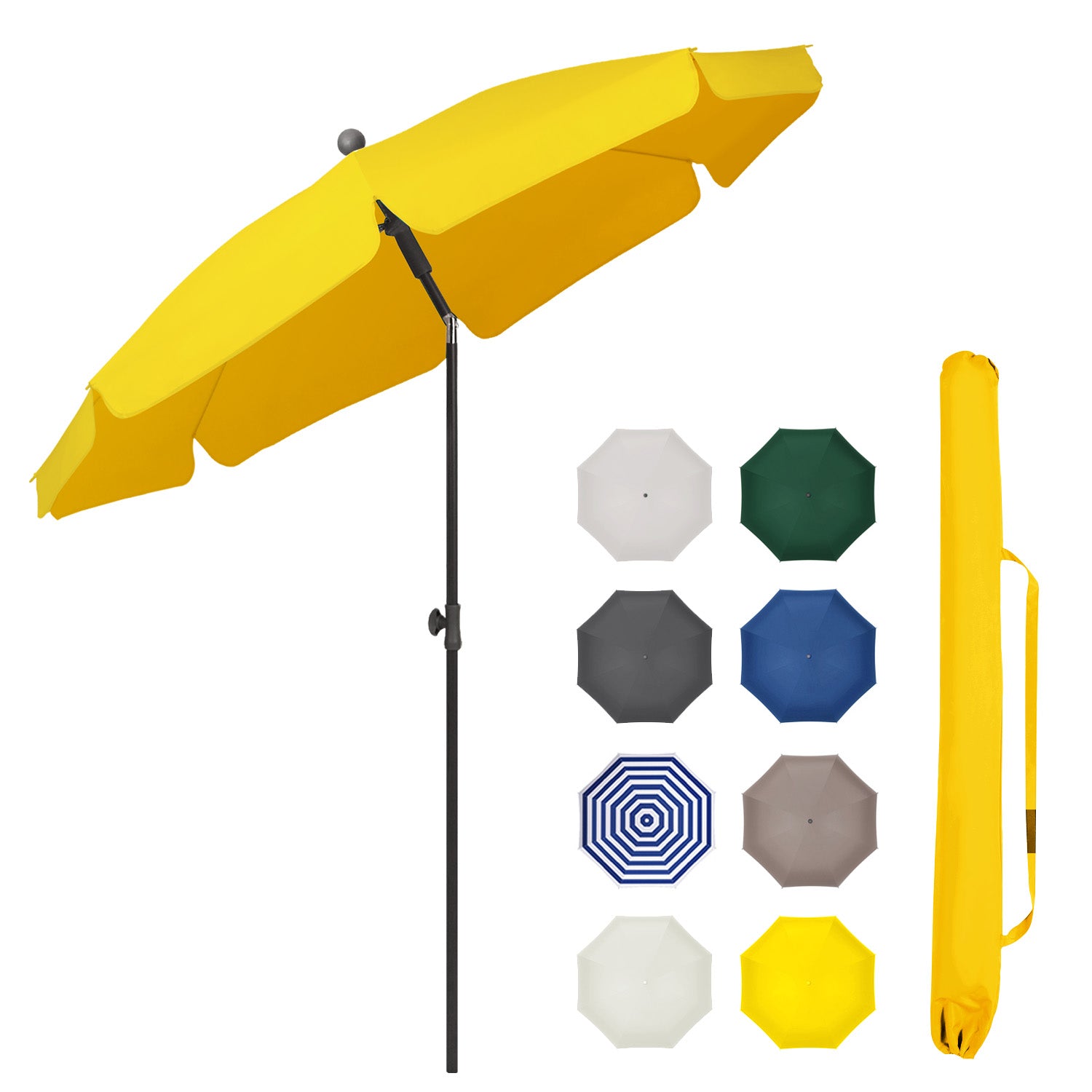 Sekey 200 cm parasol with protective cover, sun protection UV50+
