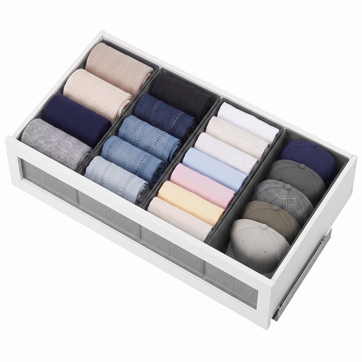 Sekey Schubladen-Organizer 4er Set 22 × 51 × 11 cm – Faltbare Kleiders – sekeymall