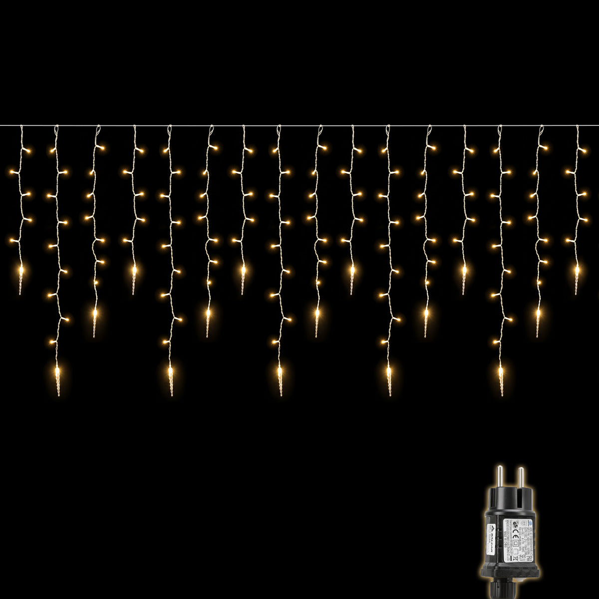 Salcar Eiszapfen Lichterkette 5 m – 200 LEDs Warmweiß, 8 Modi, Timer & Memory, IP44