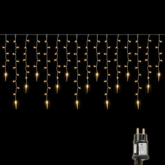 Salcar Eiszapfen Lichterkette 5 m – 200 LEDs Warmweiß, 8 Modi, Timer & Memory, IP44