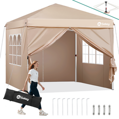 Sekey 3x3 m folding gazebo with 4 side panels and 4 sandbags
