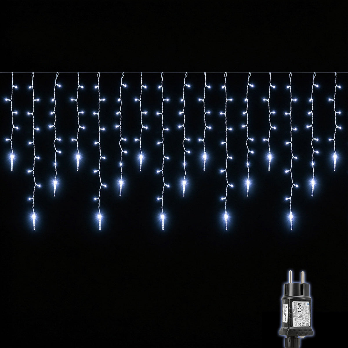 Salcar Eiszapfen Lichterkette 5 m – 200 LEDs Kaltweiß, 8 Modi, Timer & Memory, IP44