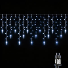 Salcar Eiszapfen Lichterkette 5 m – 200 LEDs Kaltweiß, 8 Modi, Timer & Memory, IP44