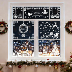 Salcar Christmas Window Cling – Self-adhesive window stickers for winter decoration, visible on both sides, reusable – Christmas trees, snowflakes &amp; reindeer