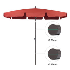 Sekey 200 x 125 cm balcony umbrella rectangular with protective cover, sun protection UV50+