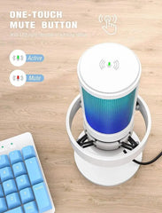 Fifine USB Kondensator Mikrofon mit Stummschalttaste, Popfilter und Kopfhörerbuchse Sekey