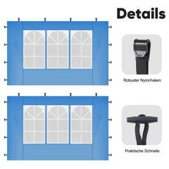 Sekey 3×3m Seitenwand für Pavillon, 2er Set, mit 2 Fenster