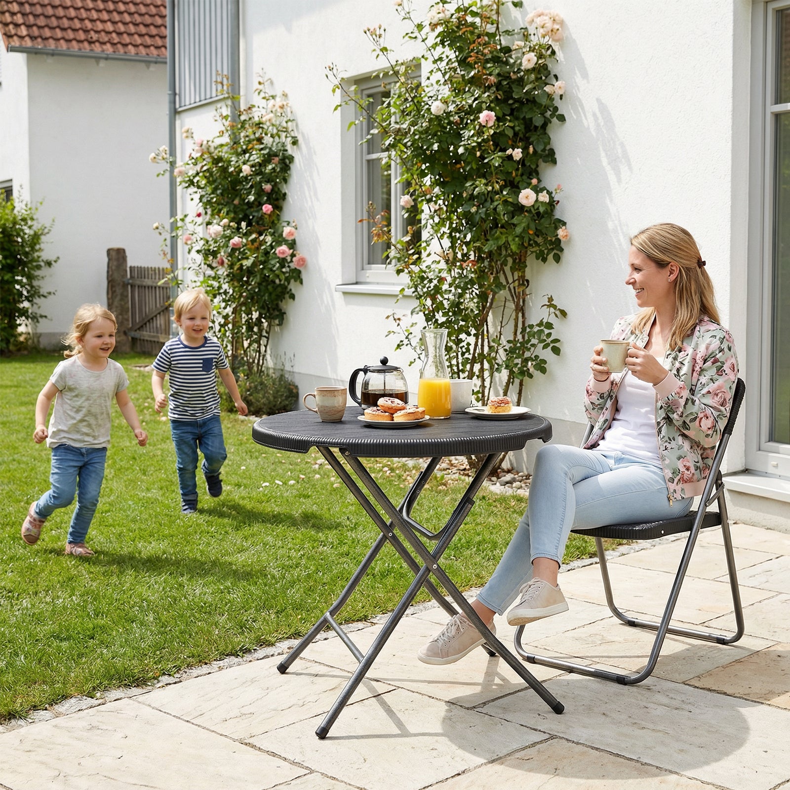 Sekey Runder Klapptisch Ø 81 cm – Campingtisch & Balkontisch klappbar, – sekeymall