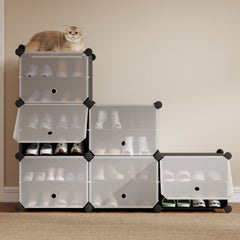 Sekey Shoe Cabinet Black – Modular plug-in system, stable &amp; space-saving, ideal for hallway &amp; wardrobe