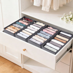 Sekey Schubladen-Organizer Set 8 Fächer, Vliesstoff, 2 Größen (19×40×11 cm & 22×51×11 cm), für Kleidung, Accessoires & Alltagsartikel