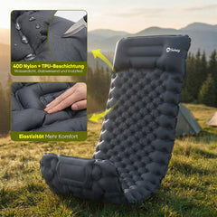 Sekey Selbstaufblasbare Isomatte 200×70×10 cm – Ultraleicht, Komfortabel & Grau für Camping, Trekking & Outdoor
