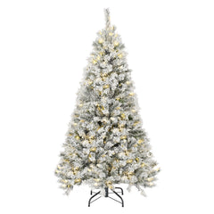 Salcar 180cm Artificial Christmas Tree with Snow and Light, with 250 LEDs and 828 PVC Tips