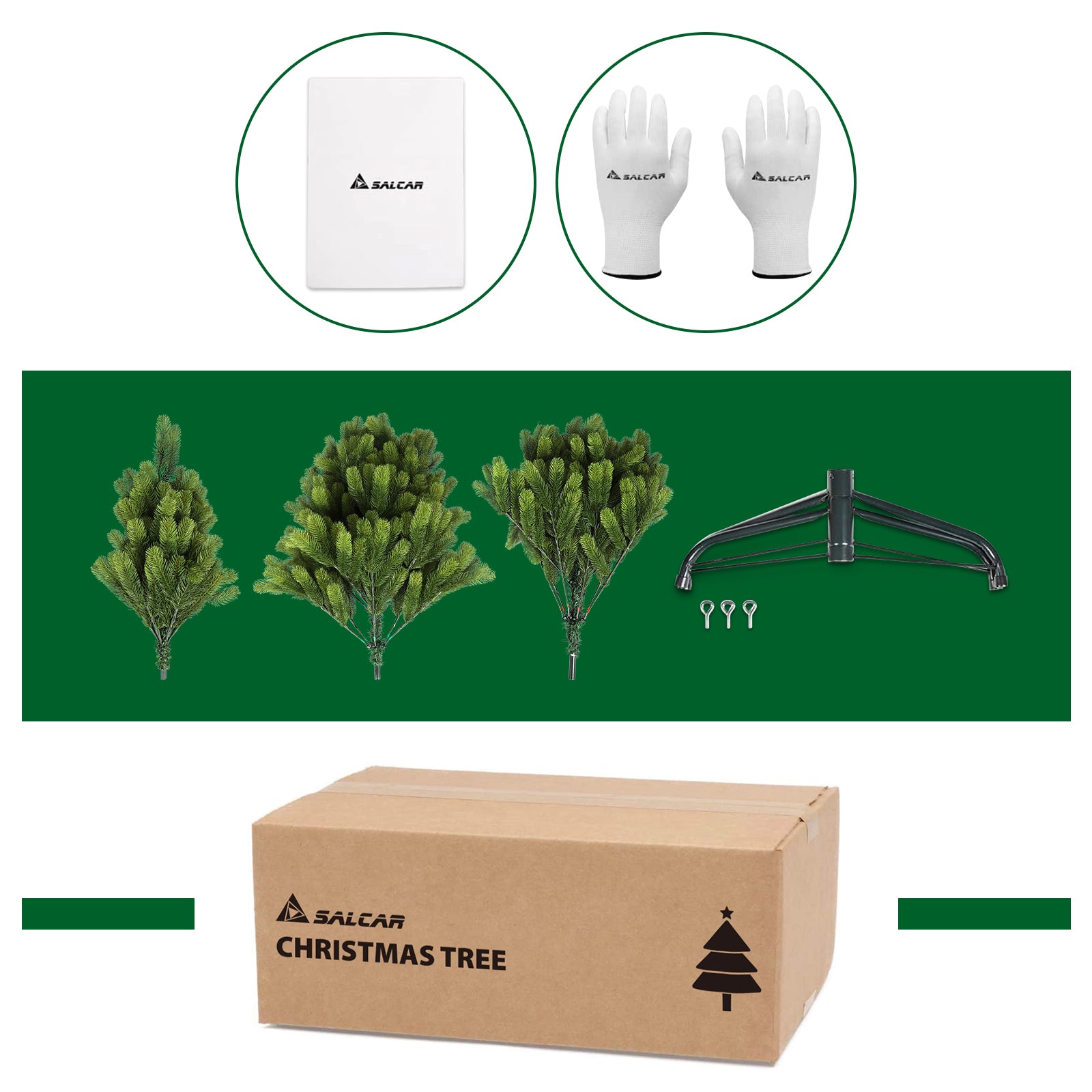 Salcar 180/210/240cm Künstlicher Weihnachtsbaum, Nordmanntanne, mit 762/1080/1576 PE Spitzen