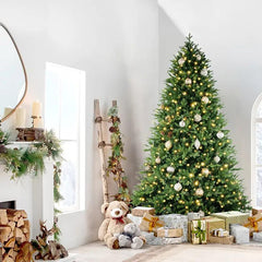 Salcar 180/210cmKünstlicher Weihnachtsbaum, Edeltanne, mit 450/650 LEDs und 1150/1486 PE-Zweigen und 472/728 PVC-Zweigen Salcar