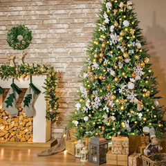 Salcar 180/210cmKünstlicher Weihnachtsbaum, Edeltanne, mit 450/650 LEDs und 1150/1486 PE-Zweigen und 472/728 PVC-Zweigen Salcar