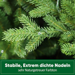 Salcar 180/210cmKünstlicher Weihnachtsbaum, Edeltanne, mit 450/650 LEDs und 1150/1486 PE-Zweigen und 472/728 PVC-Zweigen Salcar