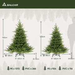 Salcar Artificial Christmas Tree, Small Spruce Christmas Tree PVC&amp;PE