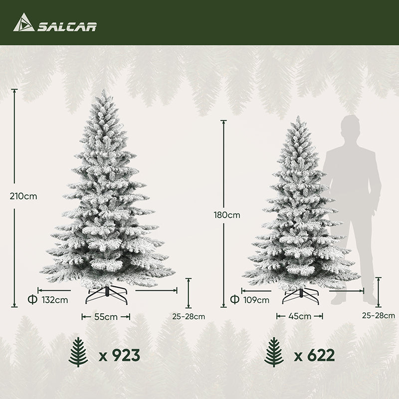 Salcar PVC Artificial Christmas Tree with Snow Fir Tree Alpine Spruce Christmas Tree