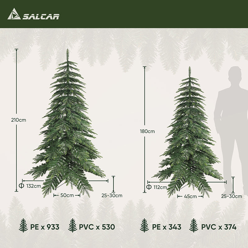 Salcar Artificial Christmas Tree Alpine Spruce Fir Tree made of PE and PVC