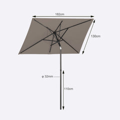 Sekey 180 x 130 cm balcony umbrella rectangular, sun protection UV50+