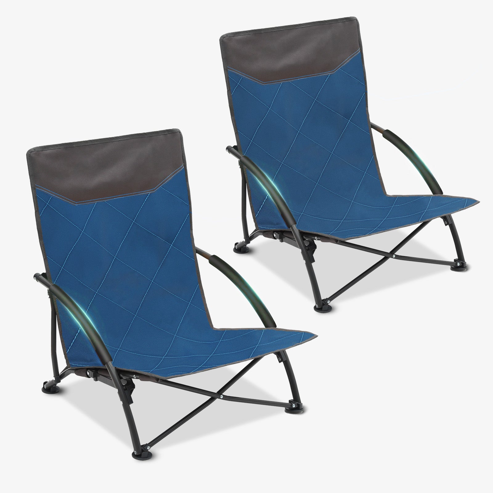 Faltbarer Strandliegestuhl mit gepolsterten Armlehnen – Leichter Campingstuhl bis 200 kg belastbar