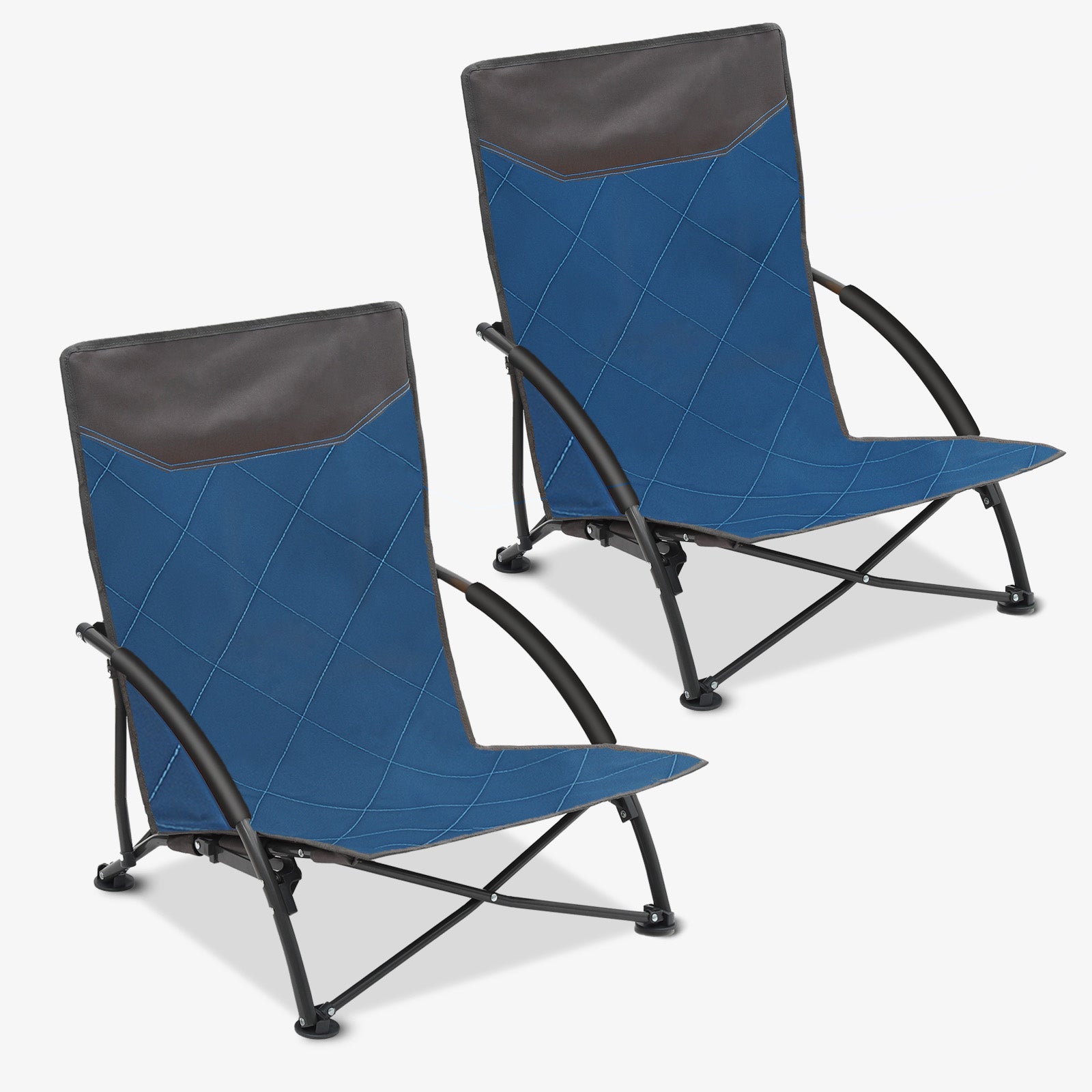 Faltbarer Strandliegestuhl mit gepolsterten Armlehnen – Leichter Campingstuhl bis 200 kg belastbar