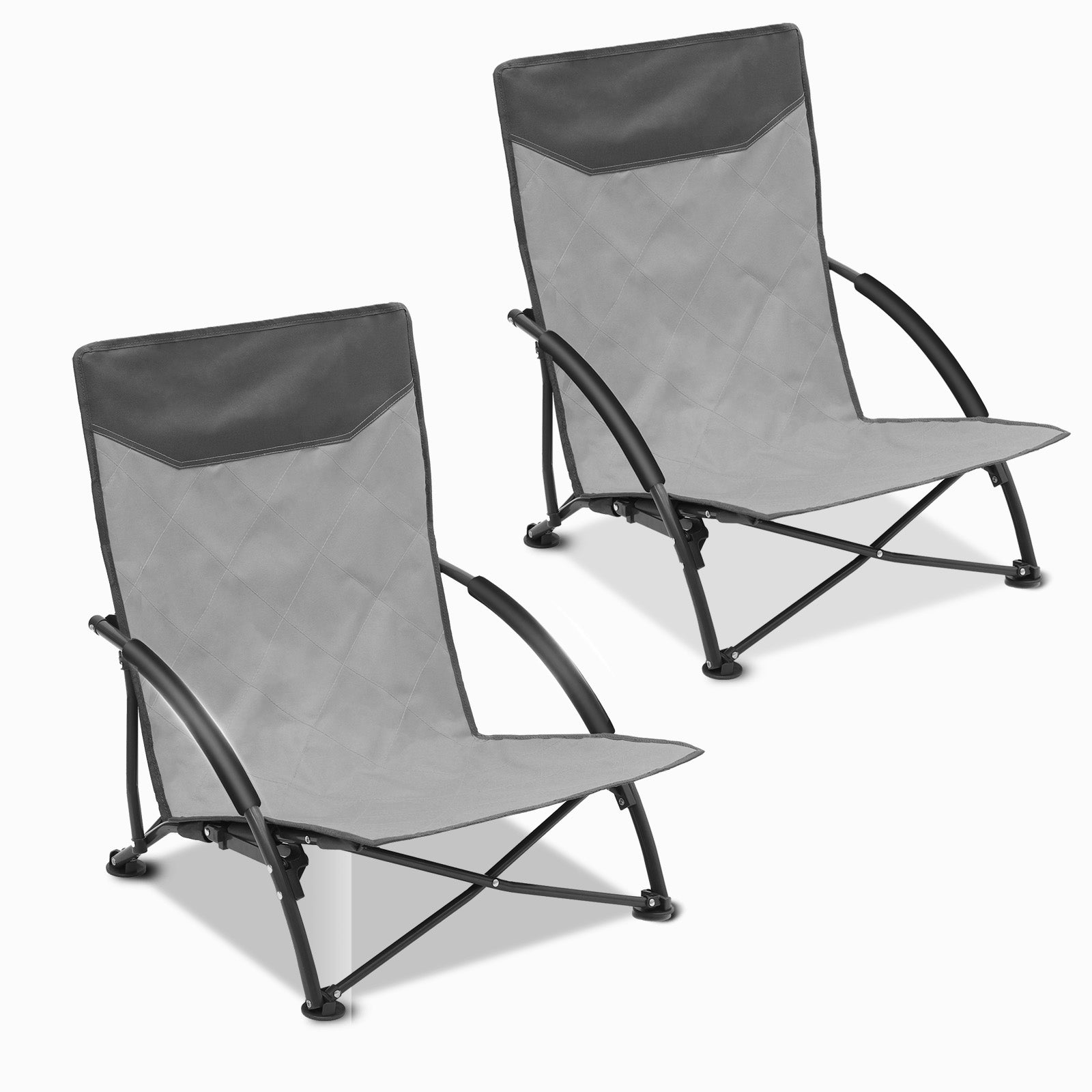 Faltbarer Strandliegestuhl mit gepolsterten Armlehnen – Leichter Campingstuhl bis 200 kg belastbar