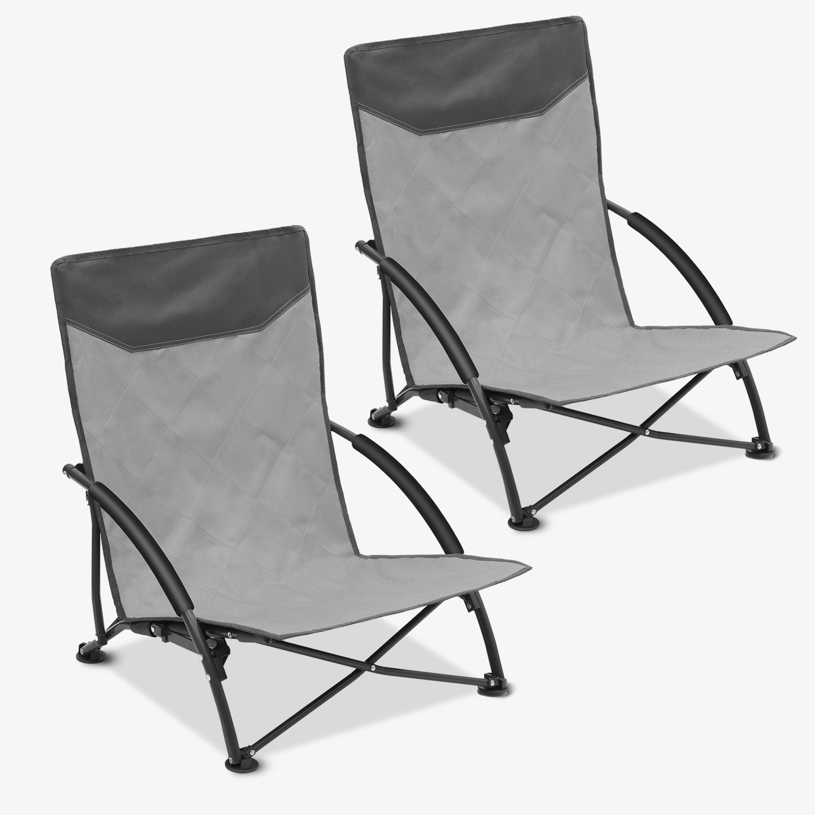 Faltbarer Strandliegestuhl mit gepolsterten Armlehnen – Leichter Campingstuhl bis 200 kg belastbar