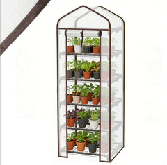 Sekey Mini Tomatengewächshaus 5 Etagen – Großes Balkon-Gewächshaus, winterfest & stabil für Indoor & Outdoor mit flexiblem Pflanzsystem