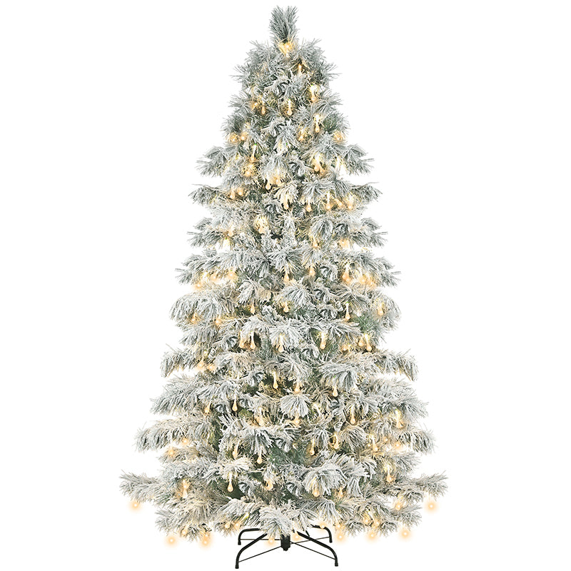 Salcar 180/210cm Künstlicher Weihnachtsbaum mit Schnee, mit 170/210 LED und 479/662 PVC Spitzen