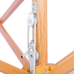 Sekey 220 cm wooden parasol with valance, sun protection UV50+