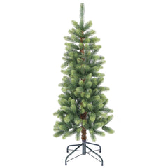 SALCAR Schmaler Künstlicher Weihnachtsbaum 120/150/180/210 cm | Slim Nordmanntanne aus PE, Platzsparend, Realistisch, Wiederverwendbar, Mit Metallständer