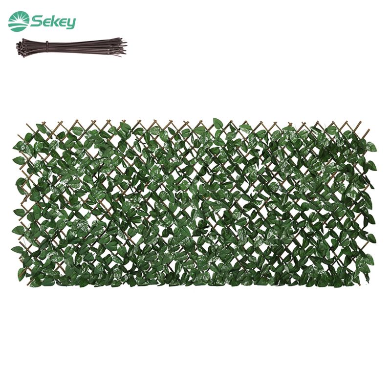 Sekey extendable willow fence with plastic leaves