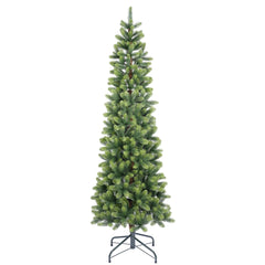 SALCAR Schmaler Künstlicher Weihnachtsbaum 120/150/180/210 cm | Slim Nordmanntanne aus PE, Platzsparend, Realistisch, Wiederverwendbar, Mit Metallständer