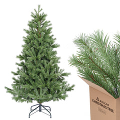 SALCAR Artificial Christmas Tree 150/180/210 cm made of 90% PE injection molding, premium Nordmann fir, realistic Christmas tree with stable metal stand &amp; quick assembly folding system