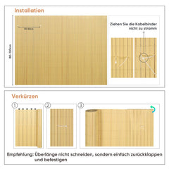 Sekey PVC privacy screen with double reinforcement inside, bamboo