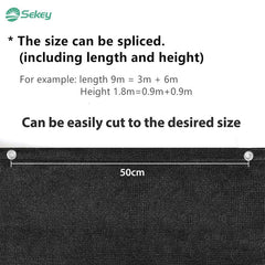 Sekey balcony privacy screen made of 220 g/m² HDPE, black