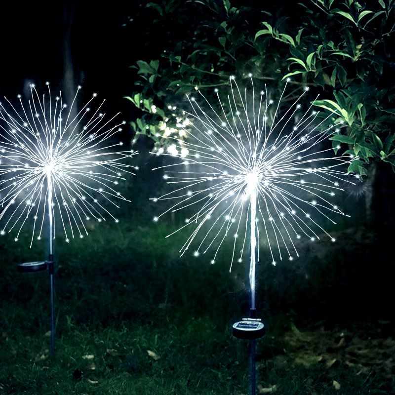 Salcar set of 2 LED solar garden lights with firework effect