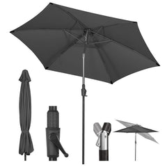 Sekey 270cm parasol with crank, foldable while sitting, sun protection UV50+