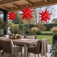 Salcar LED Papierstern – Beleuchteter 3D Weihnachtsstern mit 18 Spitzen, Warmweiß, Hängende Weihnachtsdeko für Fenster & Innenbereich