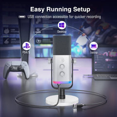 FIFINE USB/XLR Dynamic Microphone with Mute Button and Headphone Jack, AM8