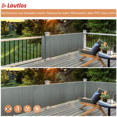 Sekey PVC privacy screen with double reinforcement inside, light grey