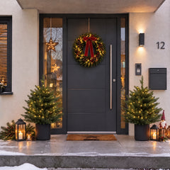 Salcar Künstlicher Weihnachtsbaum Nordmanntanne – PE & PVC, kleiner Christbaum mit dekorativem Topf, 60/90/120 cm