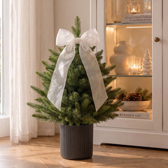 Salcar Künstlicher Weihnachtsbaum Nordmanntanne – PE & PVC, kleiner Christbaum mit dekorativem Topf, 60/90/120 cm