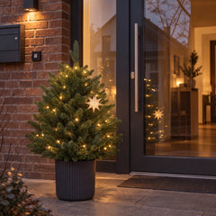 Salcar Künstlicher Weihnachtsbaum Nordmanntanne – PE & PVC, kleiner Christbaum mit dekorativem Topf, 60/90/120 cm