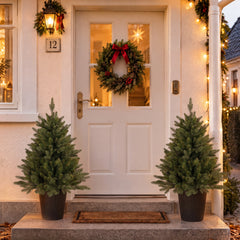 Salcar Künstlicher Weihnachtsbaum Nordmanntanne – PE & PVC, kleiner Christbaum mit dekorativem Topf, 60/90/120 cm