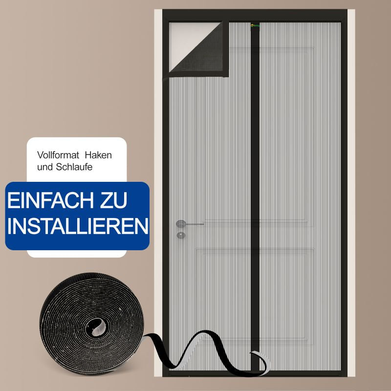 Sekey scratch-resistant magnet fly screen door made of polyester, black