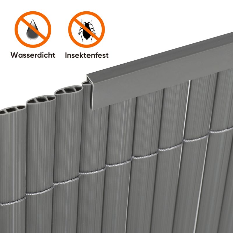 Sekey 5x1m PVC Abschlussleiste für PVC Sichtschutzmatte