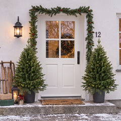 Salcar Künstlicher Weihnachtsbaum Nordmanntanne – PE & PVC, kleiner Christbaum mit dekorativem Topf, 60/90/120 cm