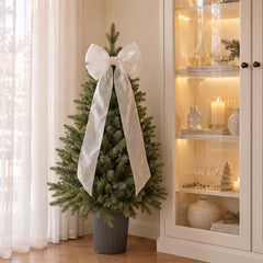 Salcar Künstlicher Weihnachtsbaum Nordmanntanne – PE & PVC, kleiner Christbaum mit dekorativem Topf, 60/90/120 cm